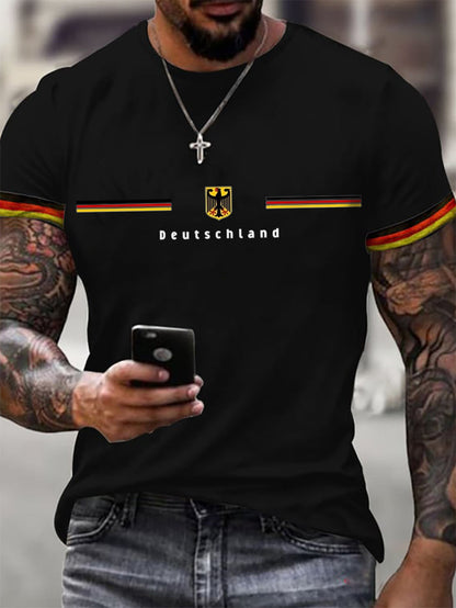 Herren-T-Shirt aus Deutschland mit Kurzarm und Aufdruck