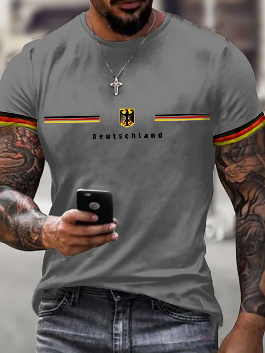 Herren-T-Shirt aus Deutschland mit Kurzarm und Aufdruck