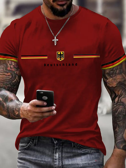 Herren-T-Shirt aus Deutschland mit Kurzarm und Aufdruck