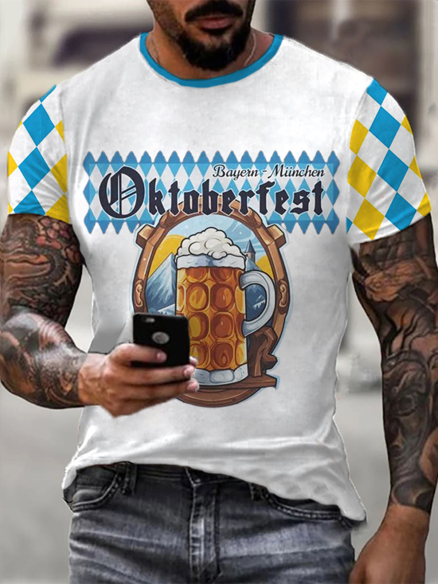 Herren-Bierfest-Hemd mit bayerischem blauem Karomuster