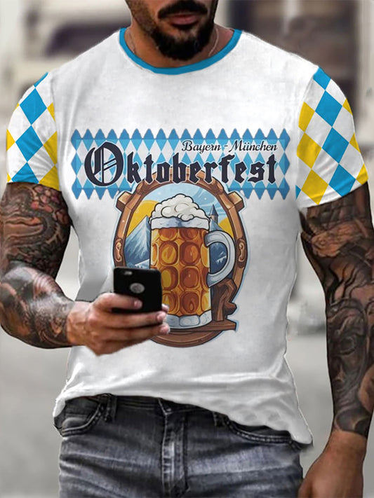 Herren-Bierfest-Hemd mit bayerischem blauem Karomuster