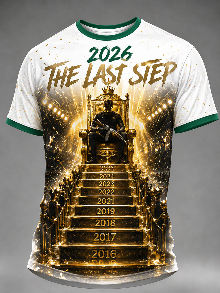 Herren-E-Sport-Feier-Print-T-Shirt mit kurzen Ärmeln