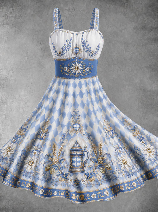 Damen-Oktoberfest-Kleid mit Blumenmotiv