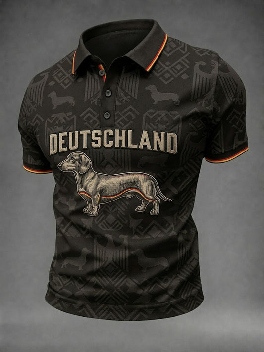Herren-Dackel-Fußball-Print-Shirt