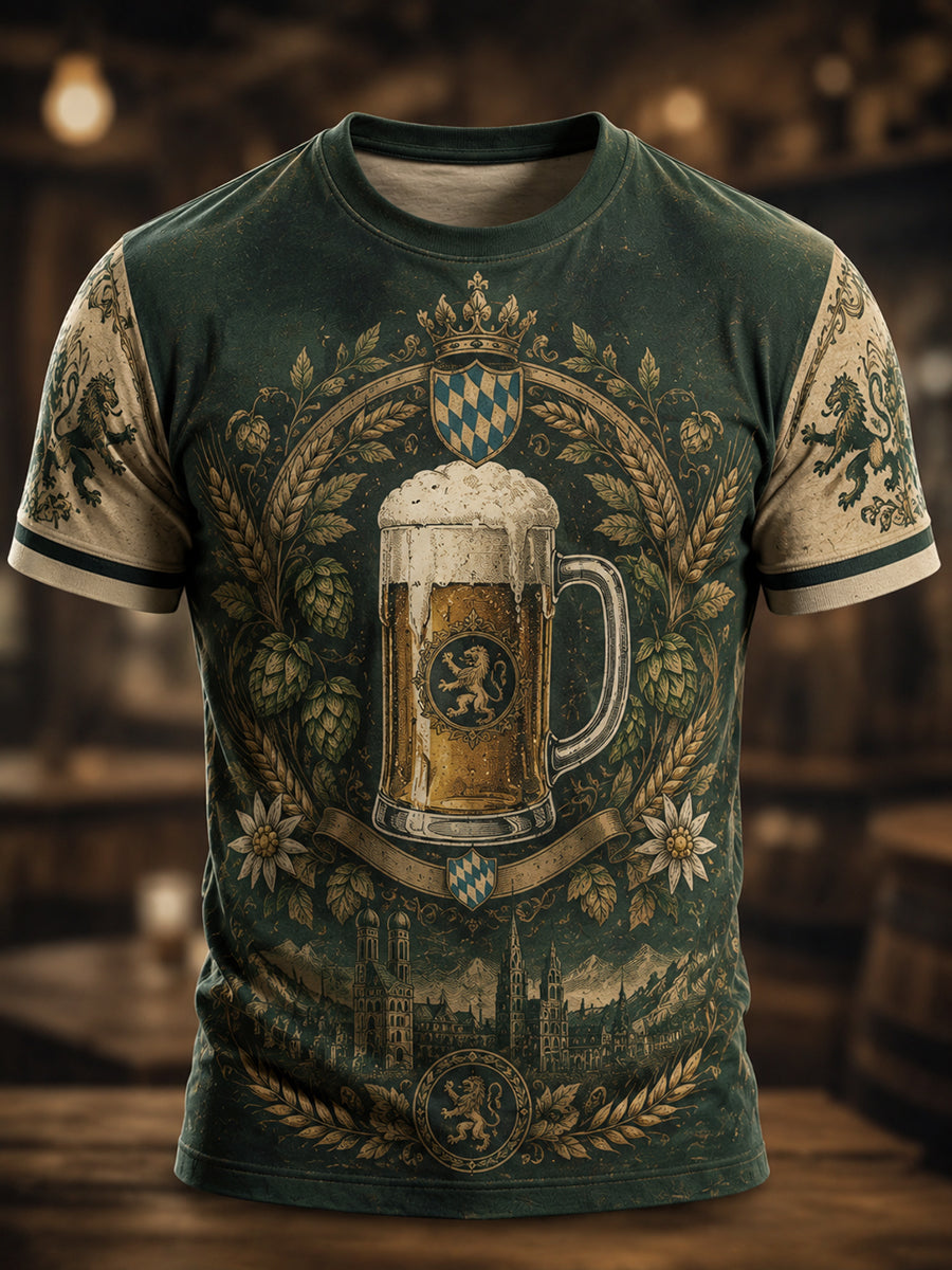 Herren-Vintage-Oktoberfest-Grafik-T-Shirt