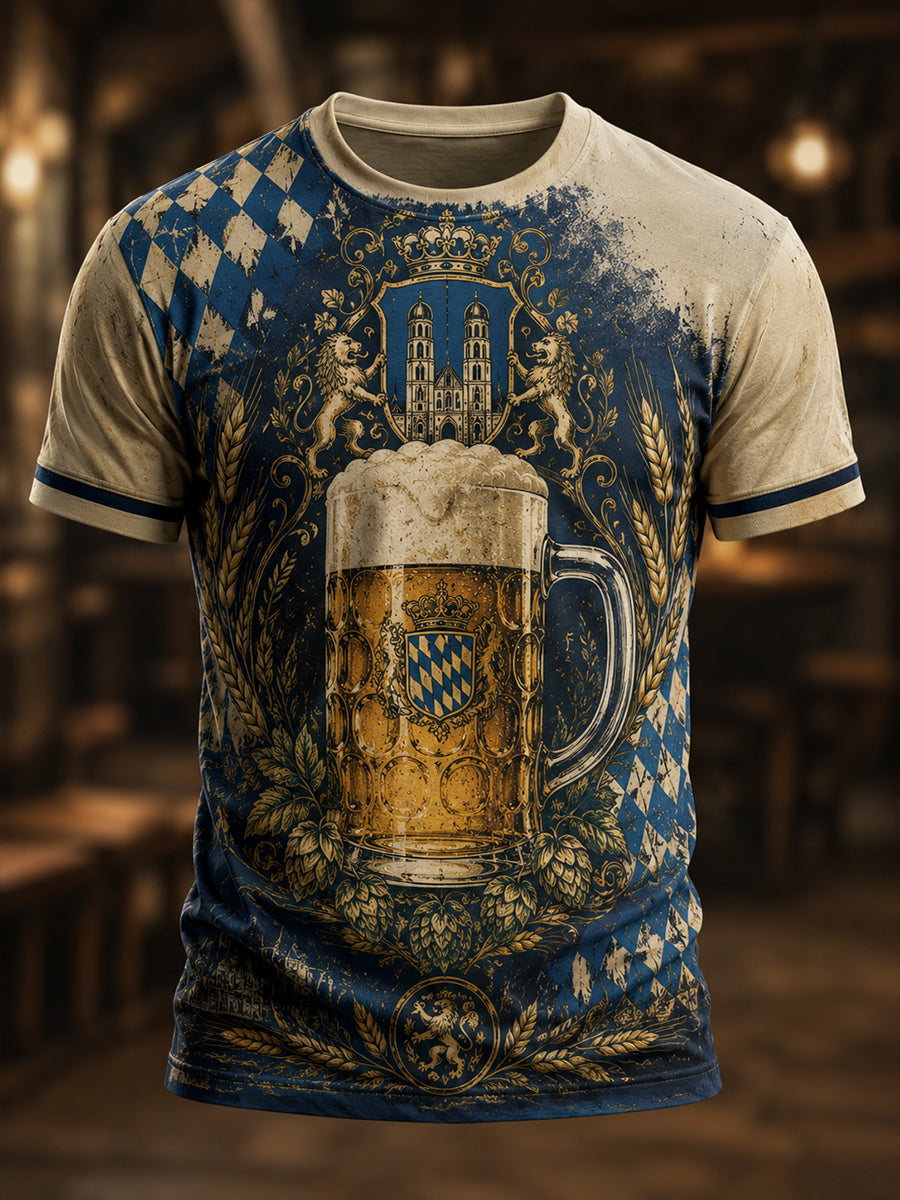 Herren-Vintage-Oktoberfest-Grafik-T-Shirt