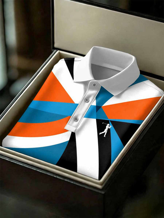 Herren-Poloshirt im schlichten Business-Style mit Print