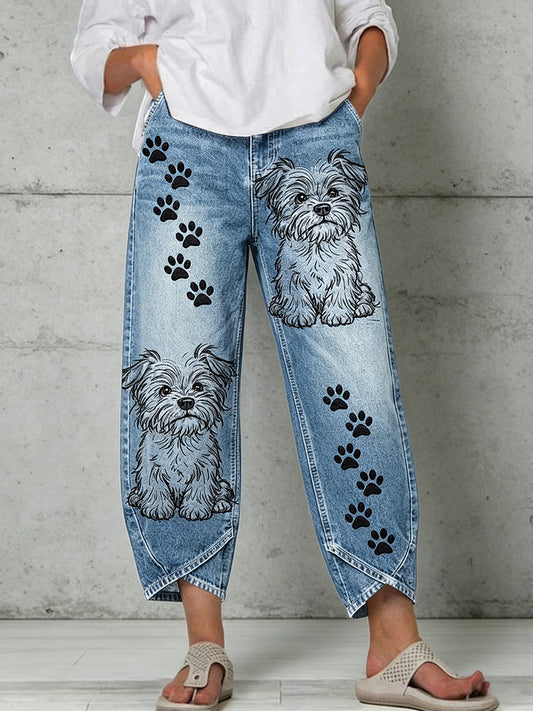 Damenhose mit Tier-Print