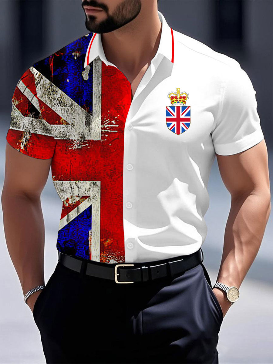 Herren Vintage England Crown Freizeit hemd