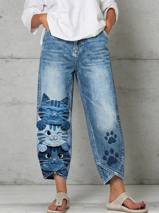 Damenhose mit Tier-Print