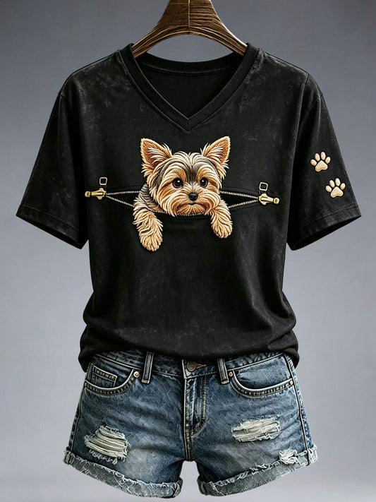 Schönes Yorkshire-Terrier-T-Shirt für Damen