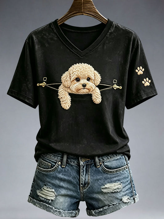Schönes Pudel-T-Shirt für Damen