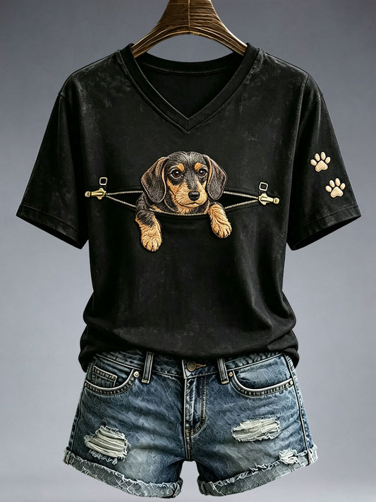 Schönes Dackel-T-Shirt für Damen