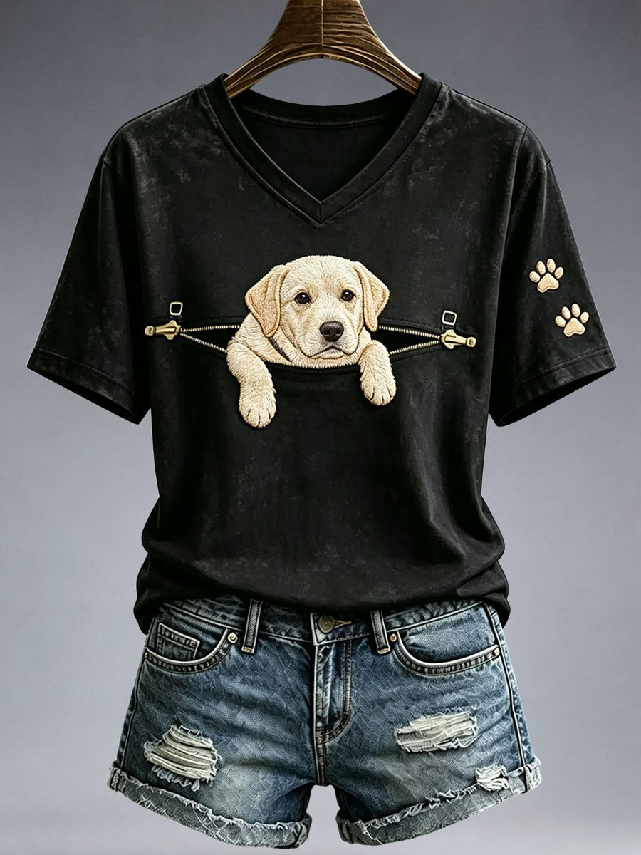 Damen-T-Shirt mit niedlichem Golden Retriever
