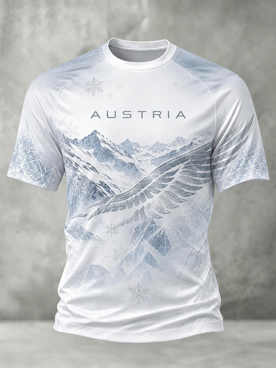 Herren Österreich Print Casual T-Shirt
