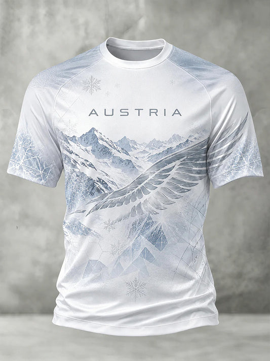 Herren Österreich Print Casual T-Shirt