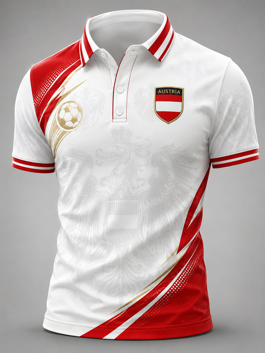 Herren Österreich isches Fußballspiel Jubelnde Kunstdruck Polos hirt