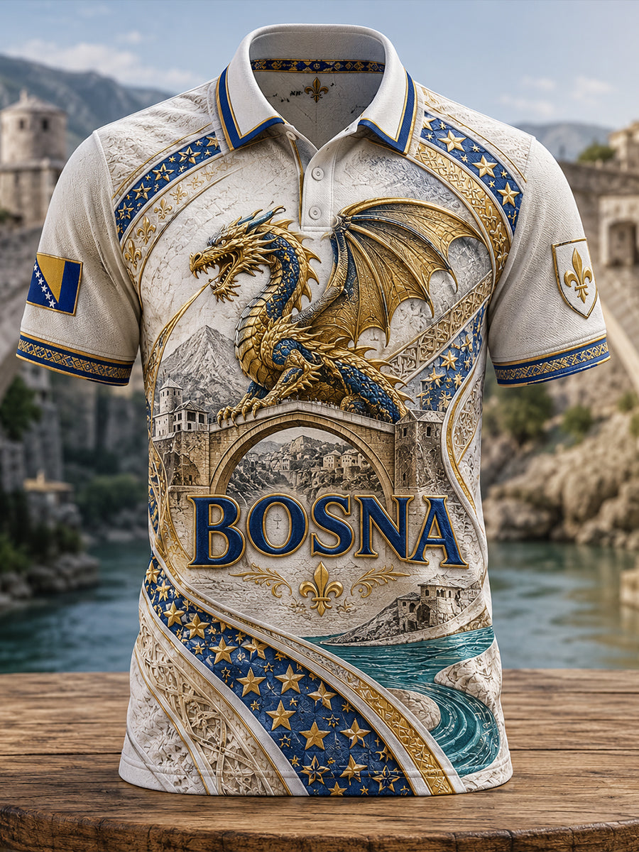 Herren-Fußballfan-Tops mit Drachenmotiv ZMAJEVI, lässig bedruckt