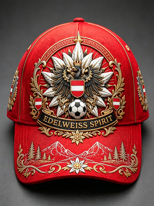 Unisex-Art-Print-Hut zum Anfeuern bei österreichischen Fußballspielen