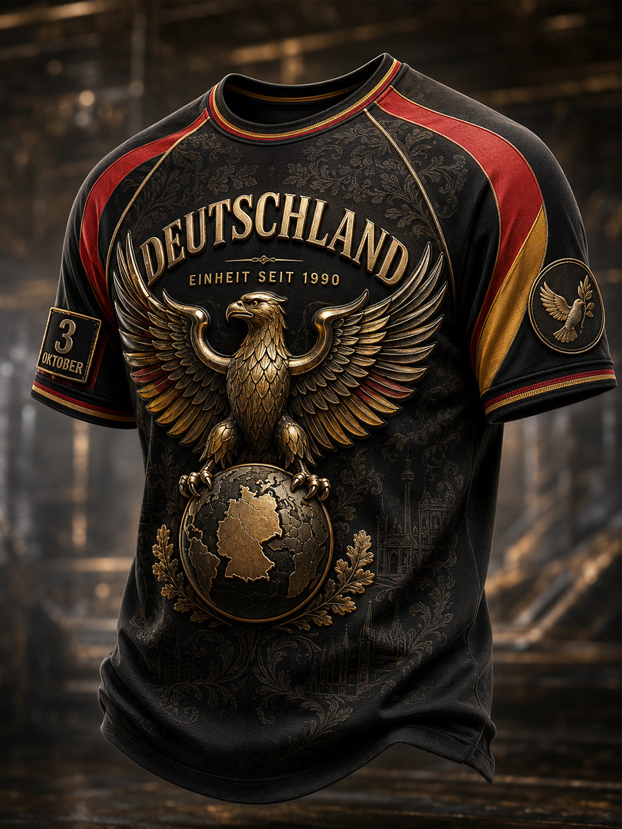 Herren-Tag der Deutschen Einheit-Kurzarm-T-Shirt