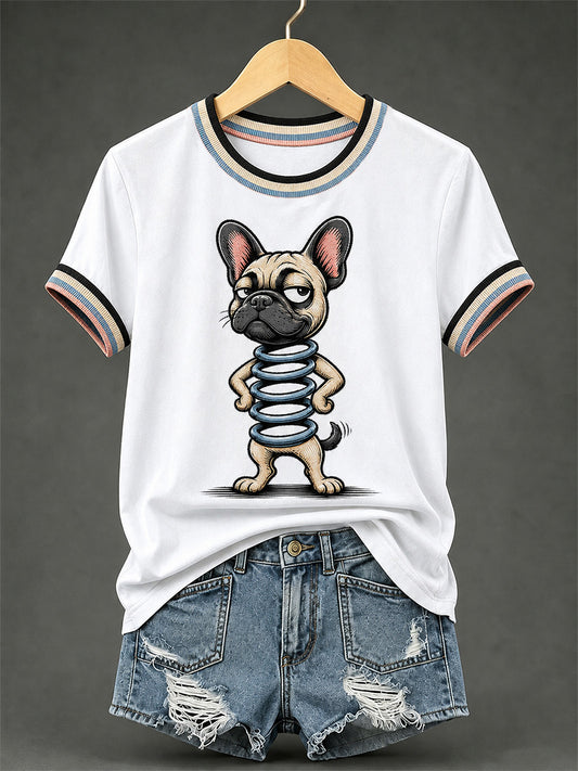 Lustiges Freizeit-T-Shirt für Damen mit Hundemotiv