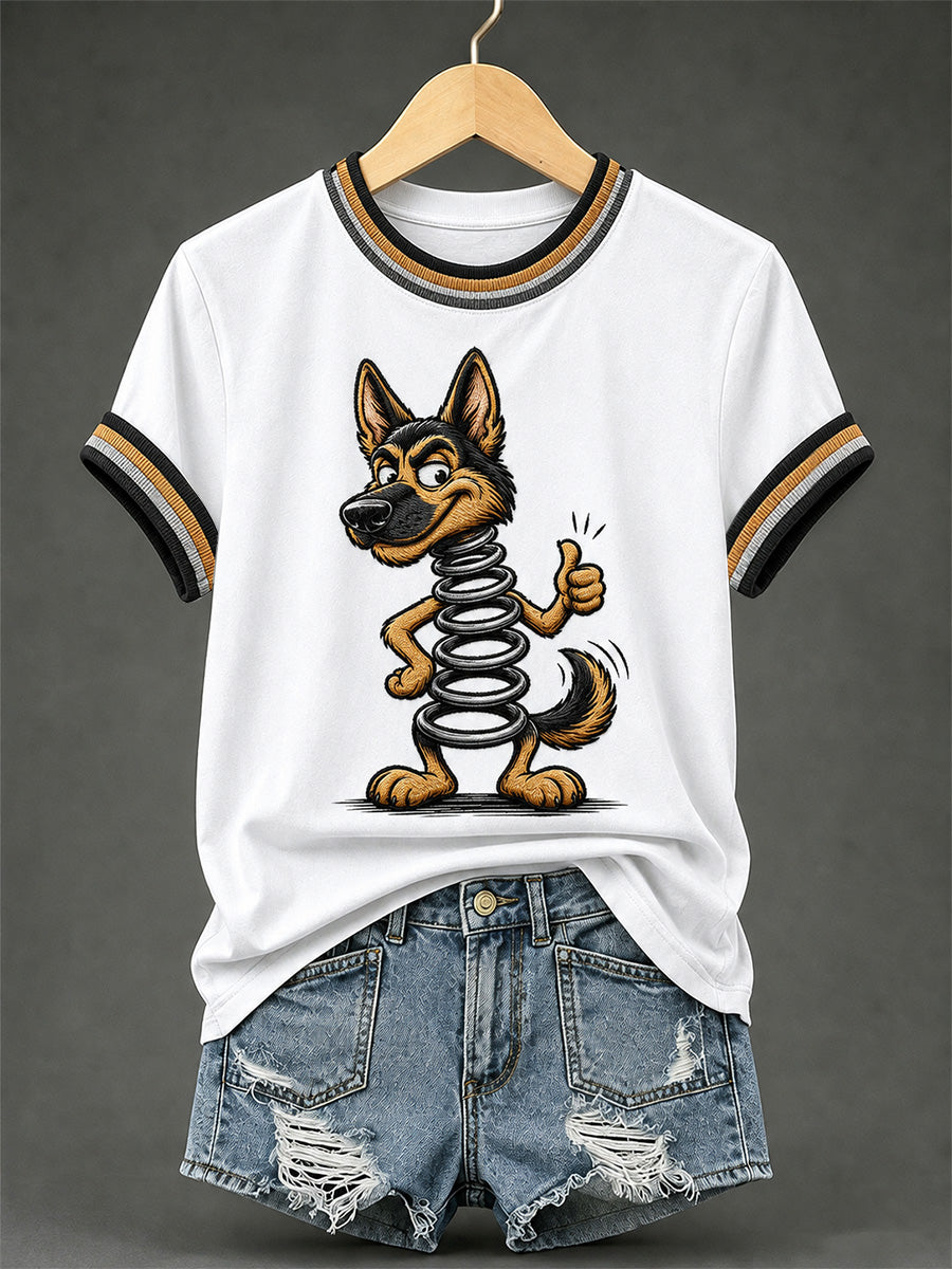 Lustiges Freizeit-T-Shirt für Damen mit Hundemotiv