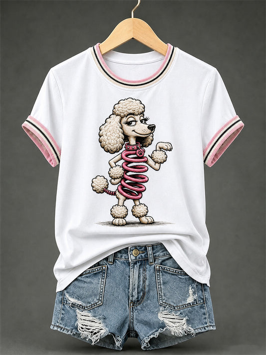 Lustiges Hunde-Print-T-Shirt für Frauen