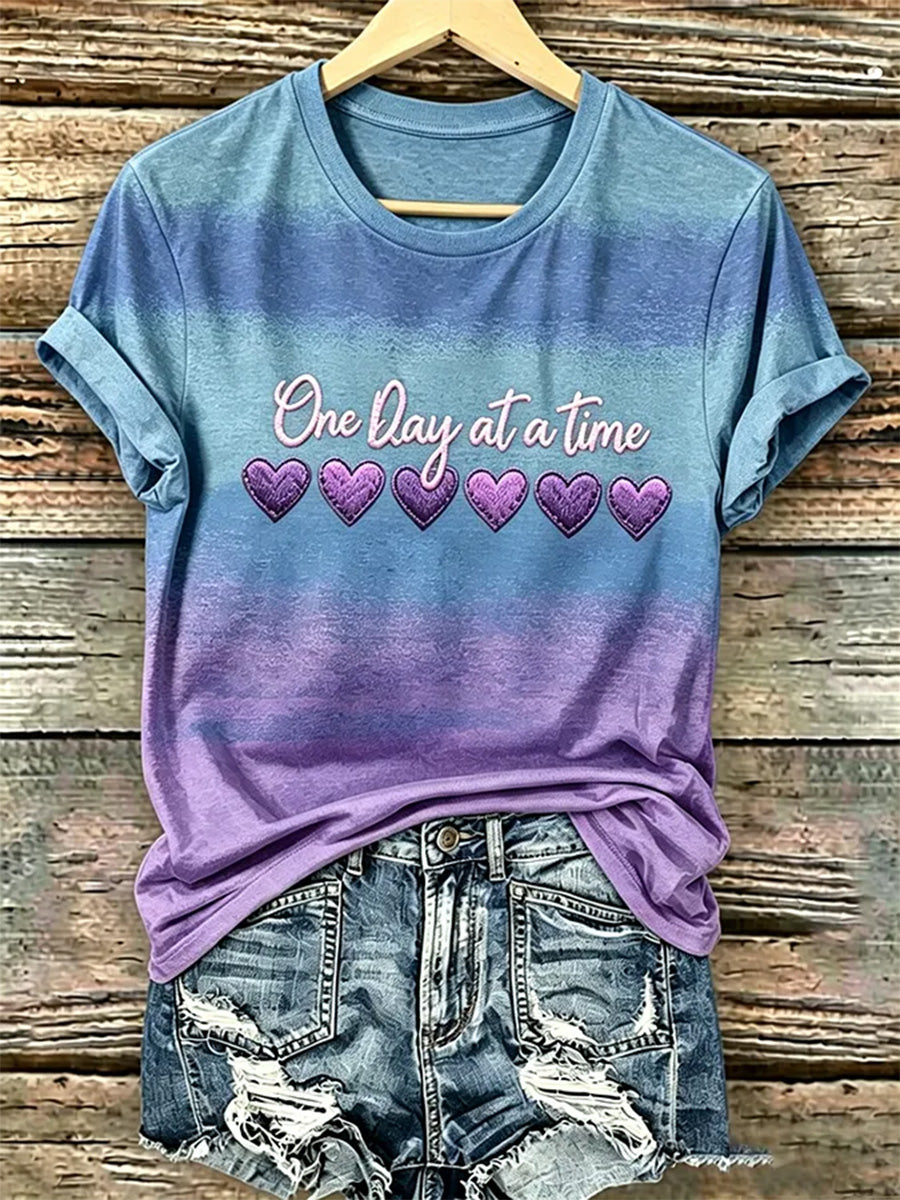Abdruck-T-Shirt zur Unterstützung des Alzheimer-Bewusstseins für Frauen