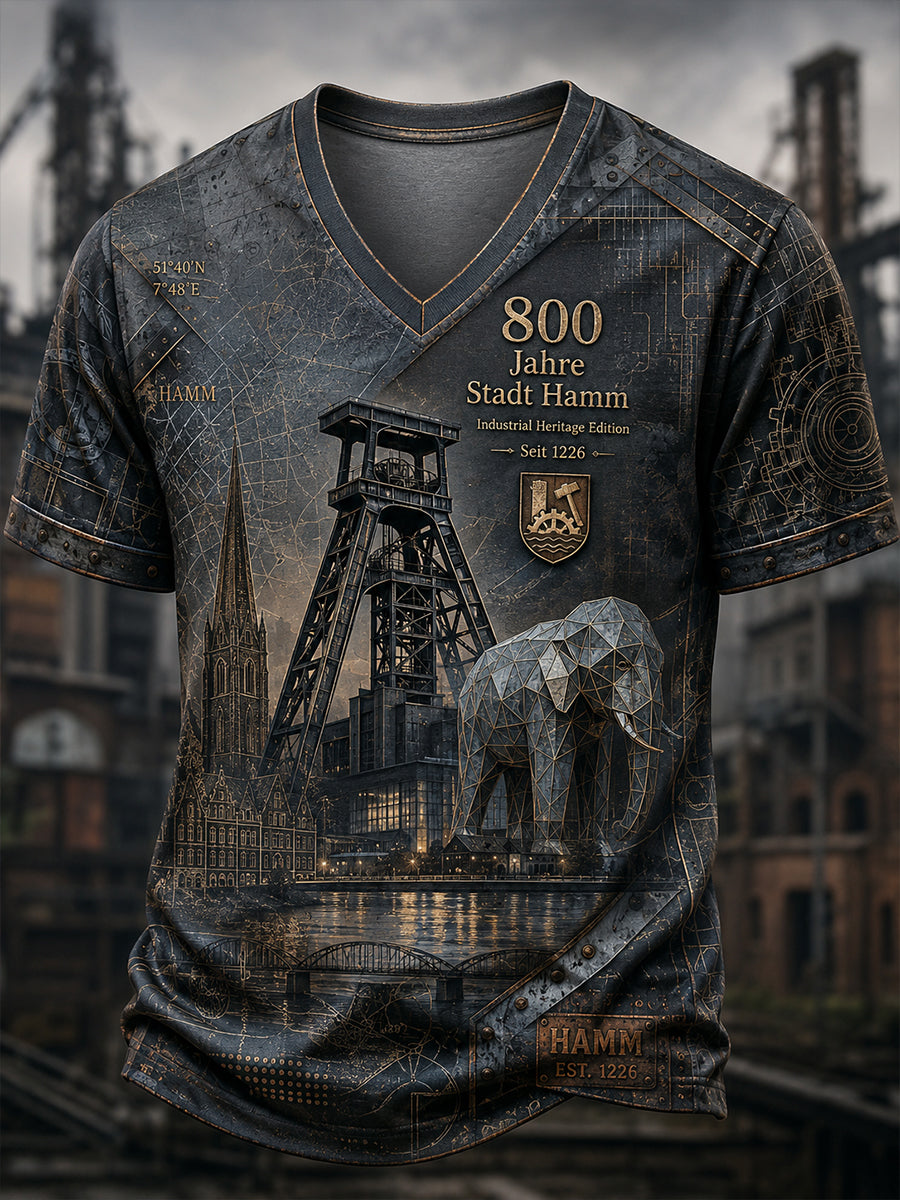 Herren-V-Neck-T-Shirt mit deutschen Städten