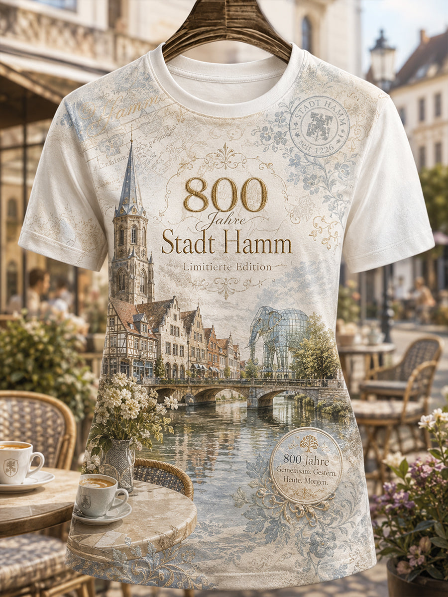 Damen-T-Shirt mit Städte-Design aus Deutschland, kurzärmelig