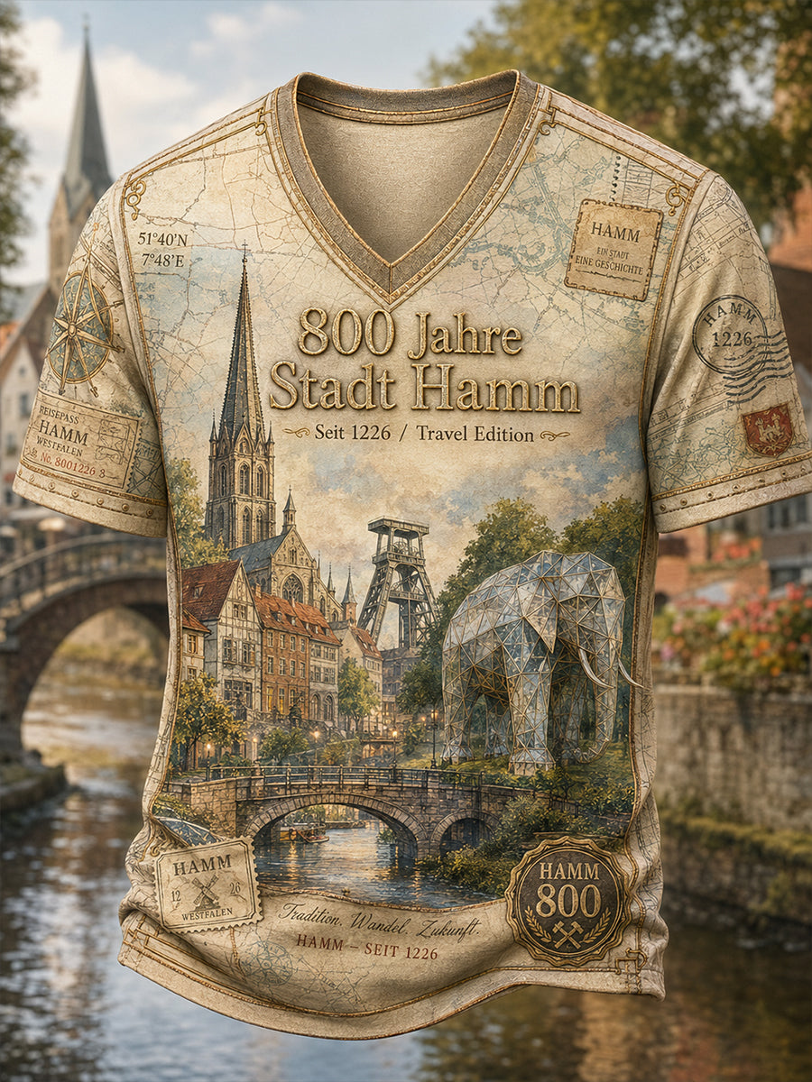 Männer Deutschland Städte V-Ausschnitt T-Shirt