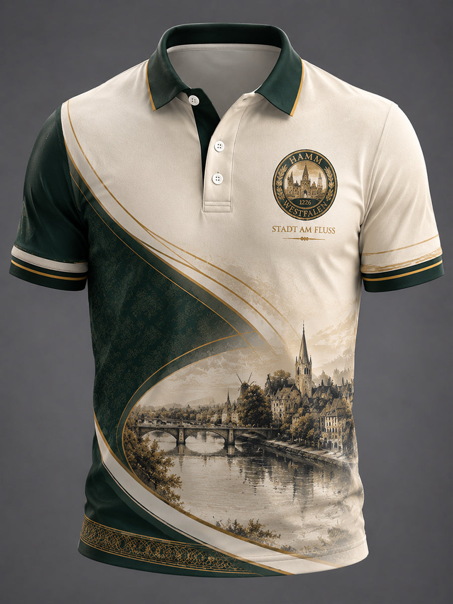 Herren Hamm Deutschland City Print Ruhiges Luxus Shirt