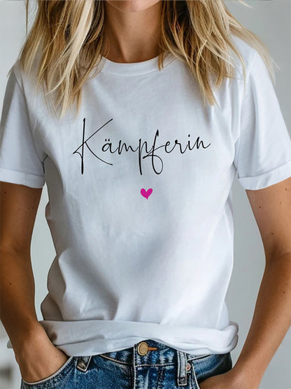 T-Shirt mit Aufdruck zur Brustkrebsbewusstseinsbildung bei Frauen