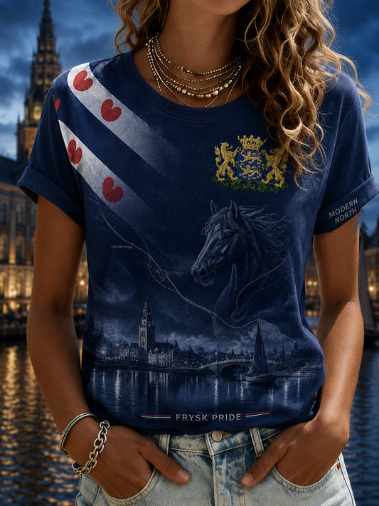 Women's Short-Sleeve T-Shirt With City Souvenir Graphic Print