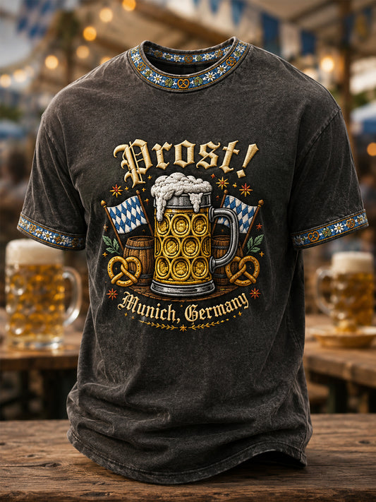 Herren-Oktoberfest Prost! Bedrucktes Freizeit-T-Shirt