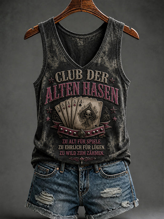 Lässige Damen-Weste mit witzigem Slogan-Print