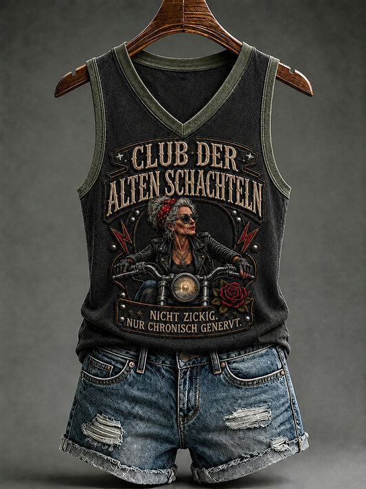 Frauen-Freizeitweste mit witzigem Slogan-Print