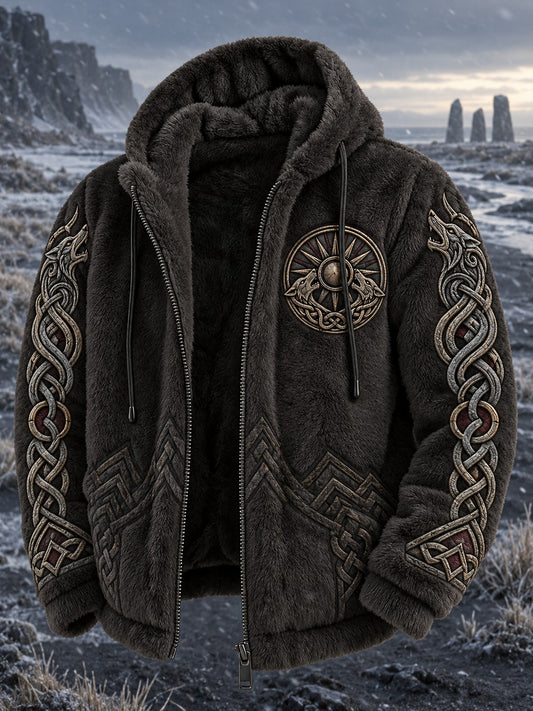 Herren-Viking-Flanellmantel mit Aufdruck