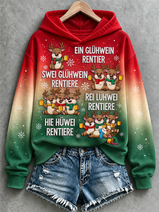 Women's Christmas Print Hoodie