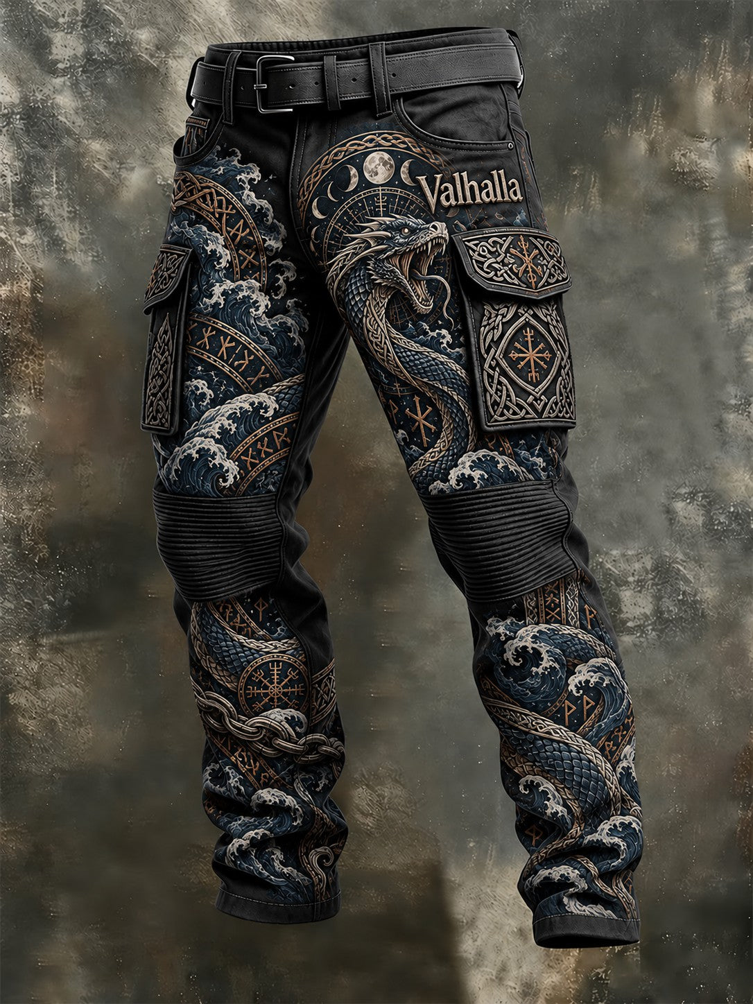 Herren-Hose im Wikinger-Stil Valhalla mit kuschelig warmer Innenfütterung und Reißverschluss