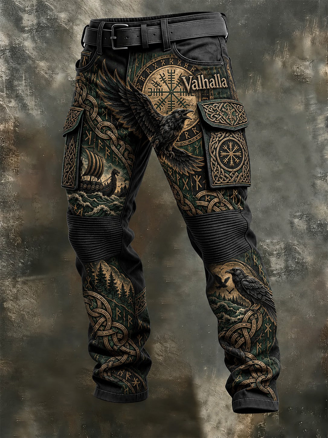 Herren-Hose im Wikinger-Stil Valhalla mit kuschelig warmer Innenfütterung und Reißverschluss