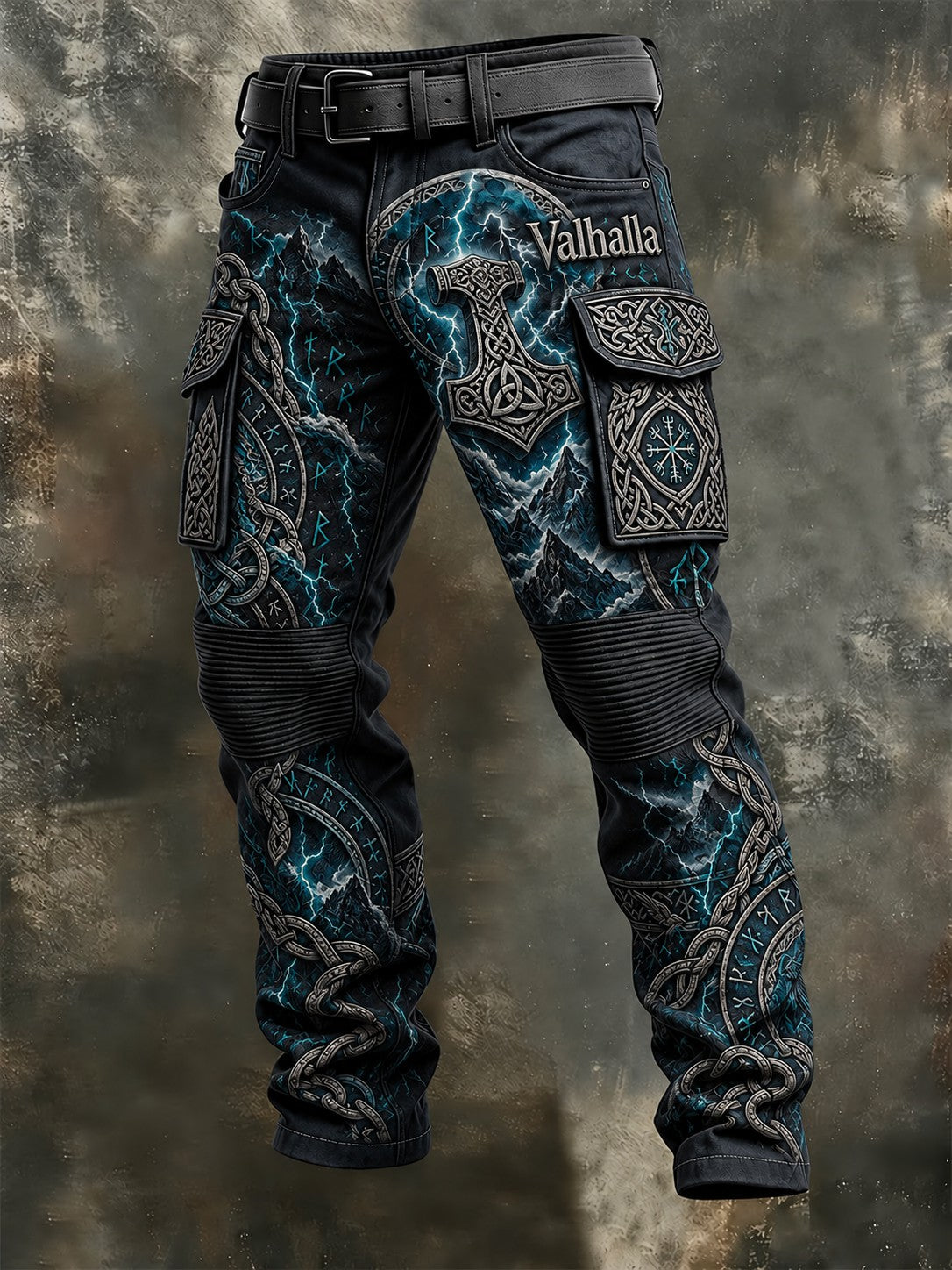 Herren-Hose im Wikinger-Stil Valhalla mit kuschelig warmer Innenfütterung und Reißverschluss
