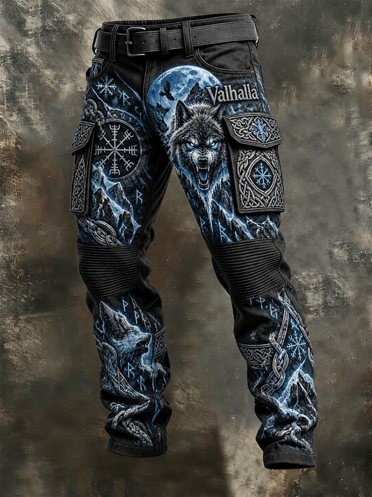 Herren-Hose im Wikinger-Stil Valhalla mit kuschelig warmer Innenfütterung und Reißverschluss